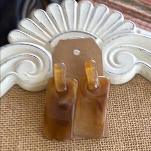 Elegant Brown Rectangular Earrings NWT